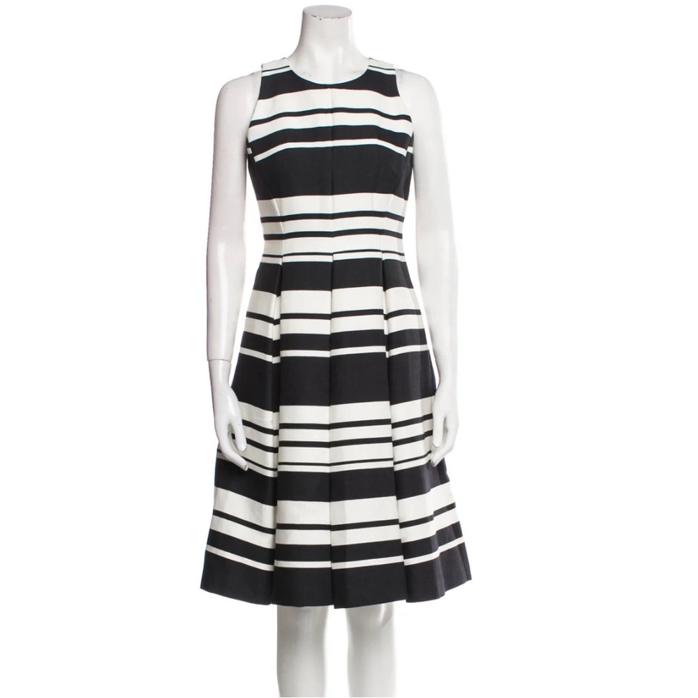 Kate Spade New York fit and flare black and white stripe dress US 2 never worn